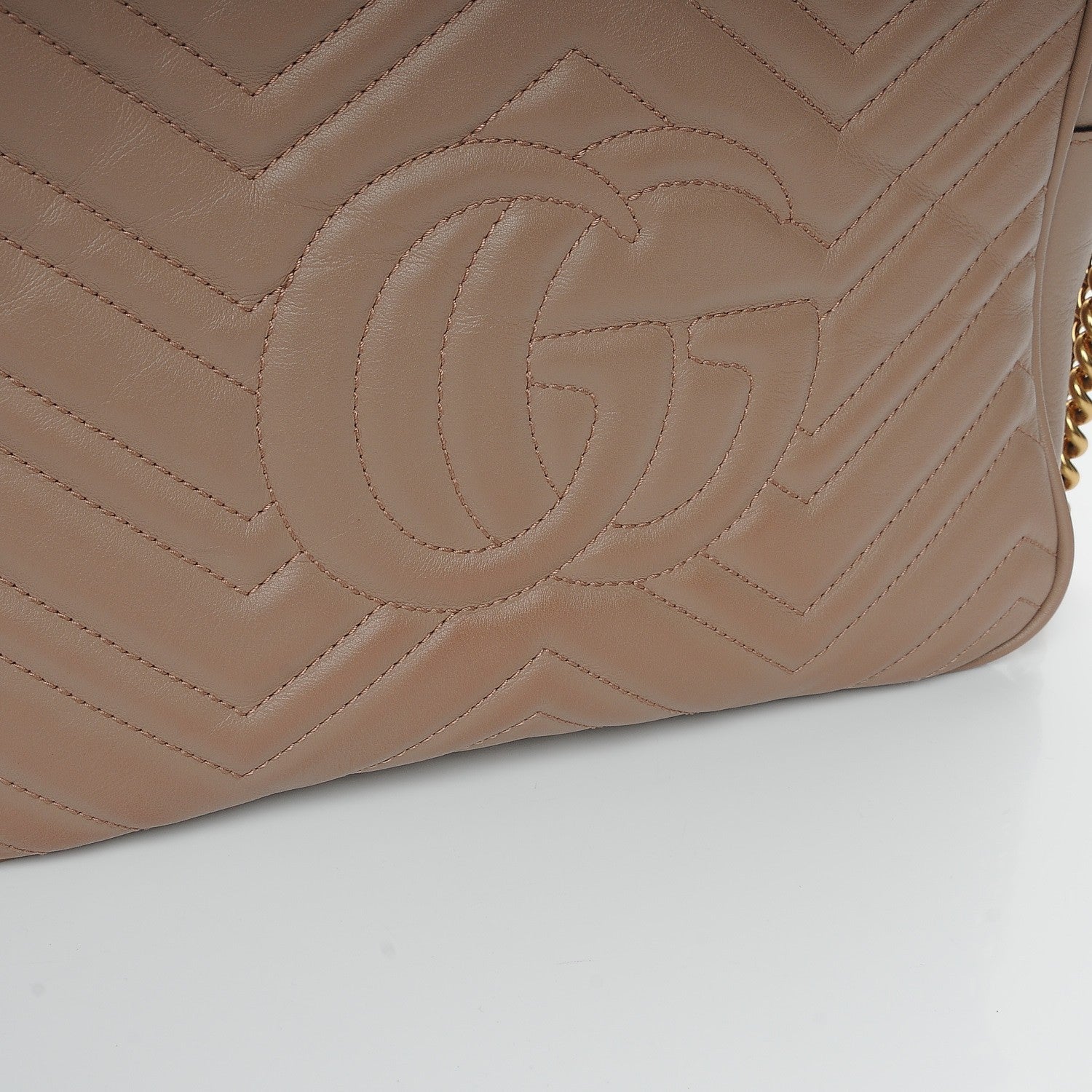 Gucci Calfskin Matelasse Medium GG Marmont Chain Shoulder Bag Porcelain Rose 8 of 11