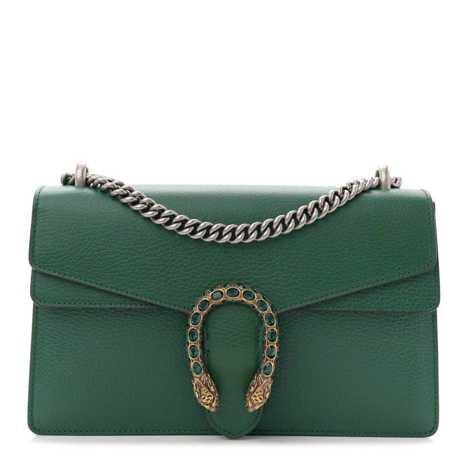 Gucci Pebbled Calfskin Small Dionysus Shoulder Bag Emerald 1 of 12