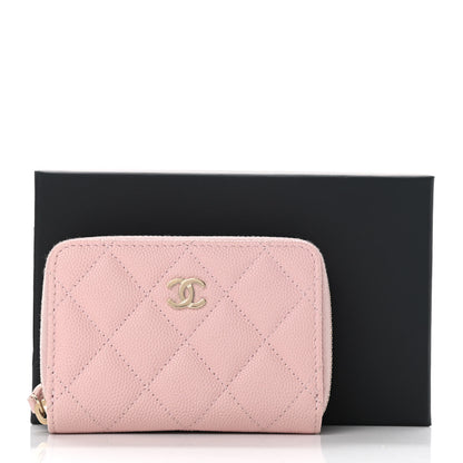 Chanel Caviar Quilted Zip Coin Purse Light Pink 9 of 9