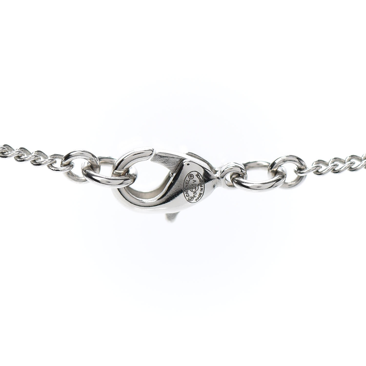Chanel Crystal Timeless CC Necklace Silver 4 of 4