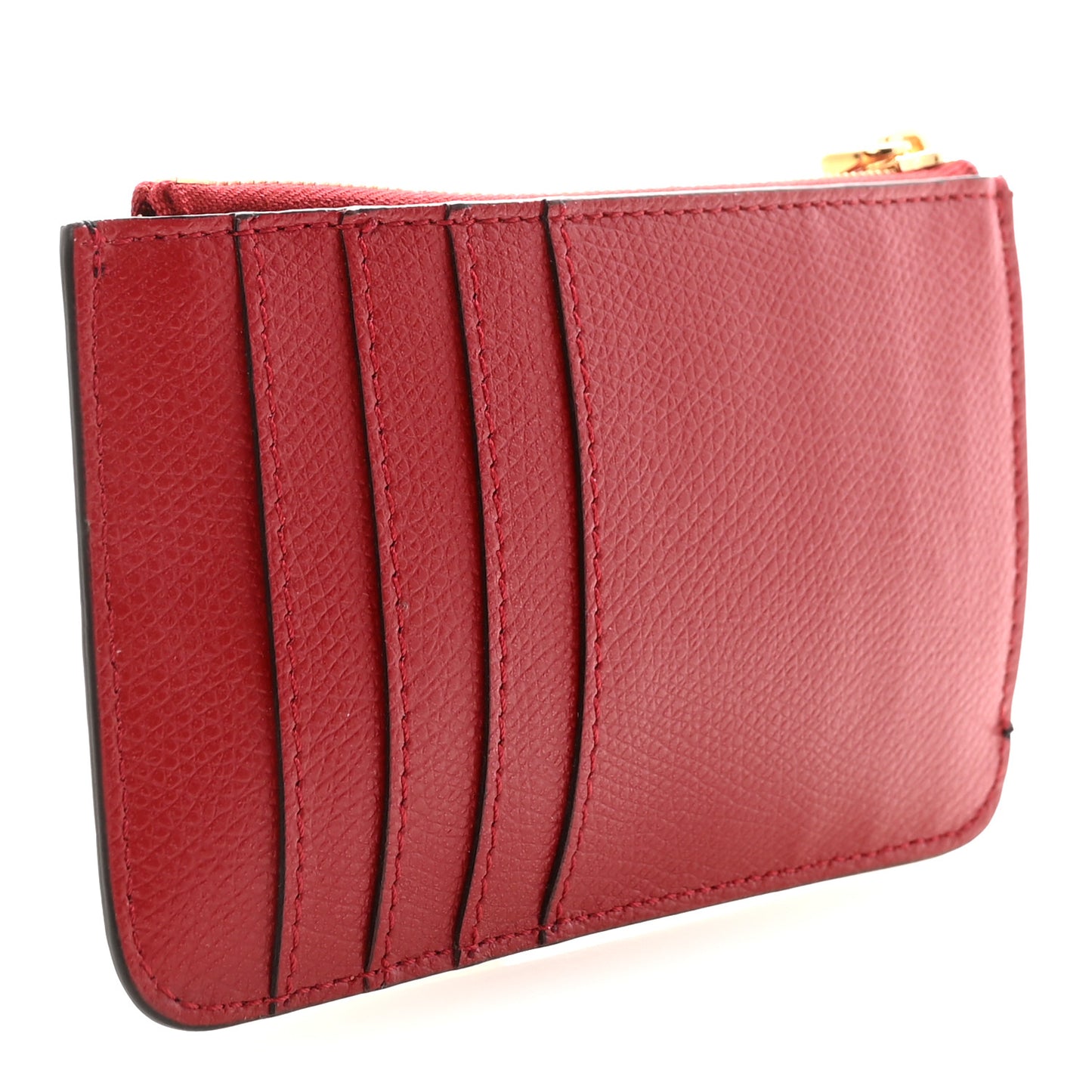Vitello Cruise F is Fendi Bi-Color FF 1974 Embossed Key Case Pouch Maya Black Fragola