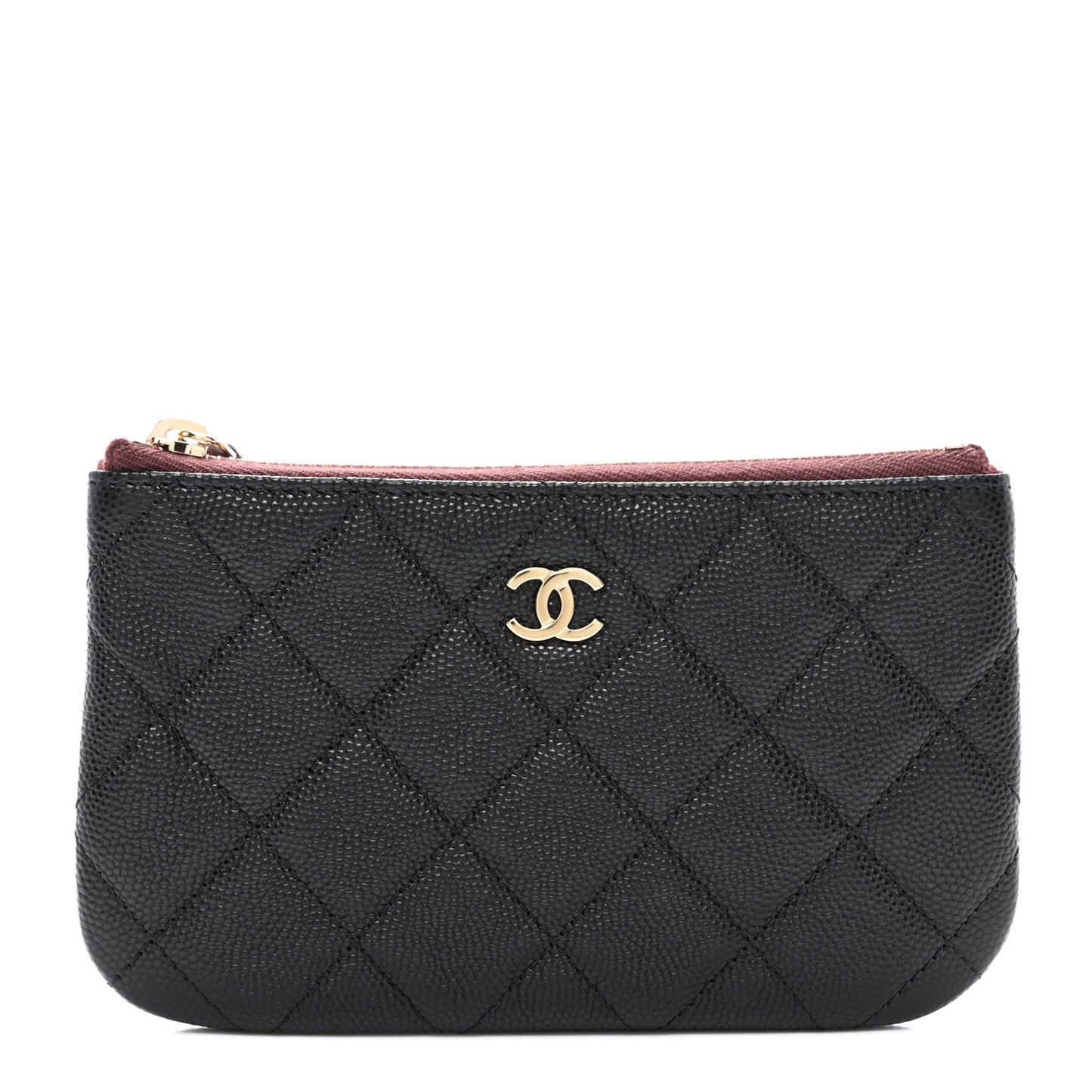 Caviar Quilted Small Pouch Black