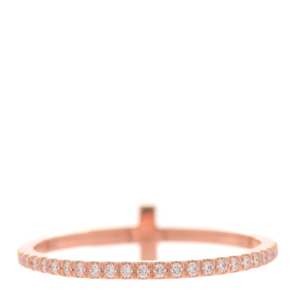 Tiffany 18K Rose Gold Diamond T Wire Pave Ring 54 6.75 3 of 4