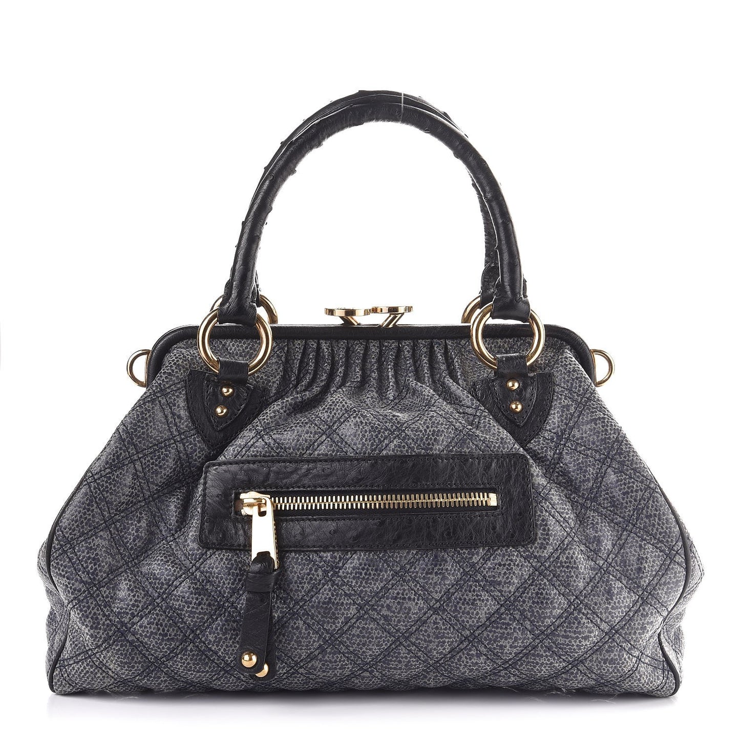 Juta Ostrich Stam Tote Navy