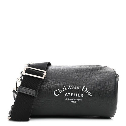 Christian Dior HOMME Grained Calfskin Mens Roller Pouch Black 1 of 9