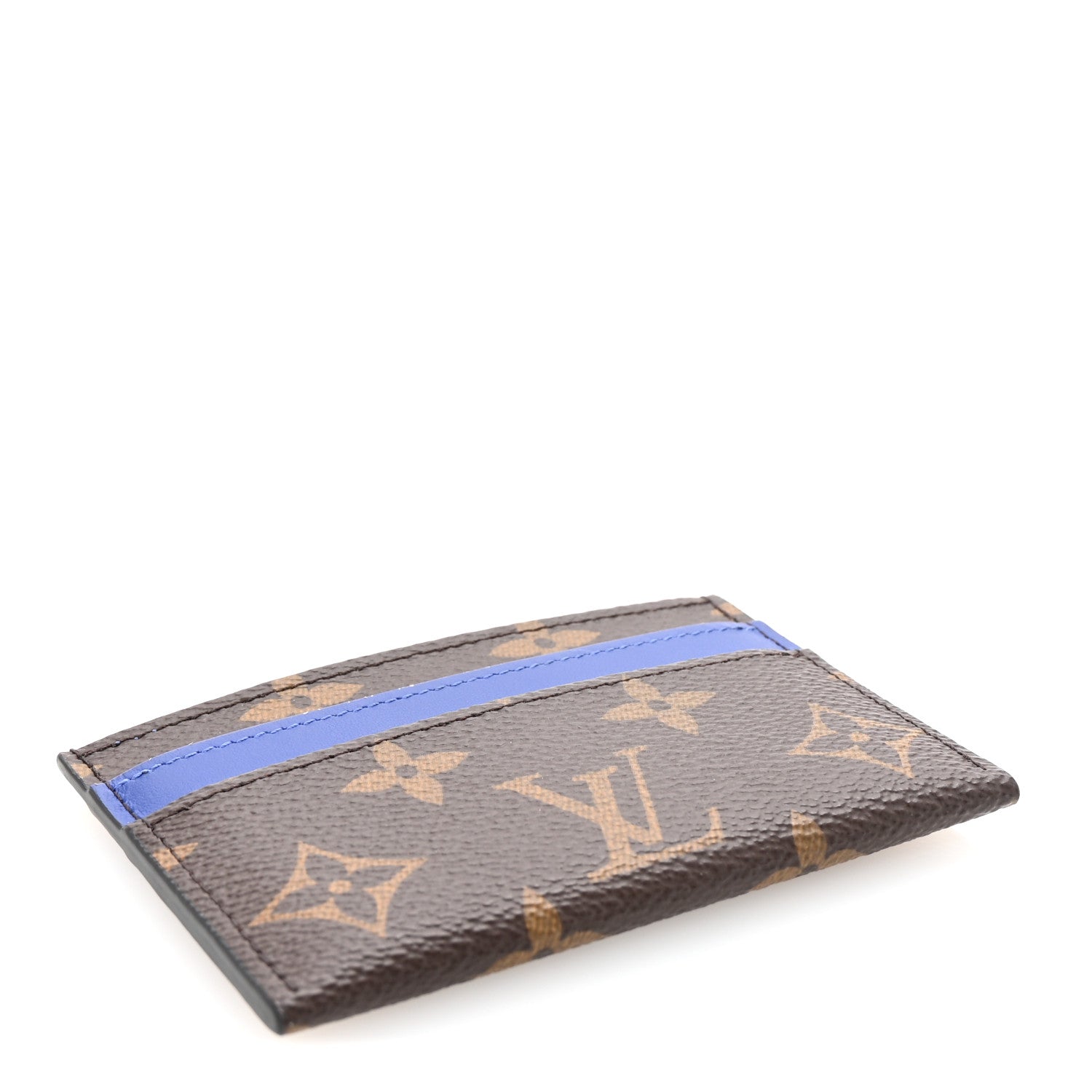 Louis Vuitton Monogram Macassar Double Card Holder Indigo Blue 4 of 8
