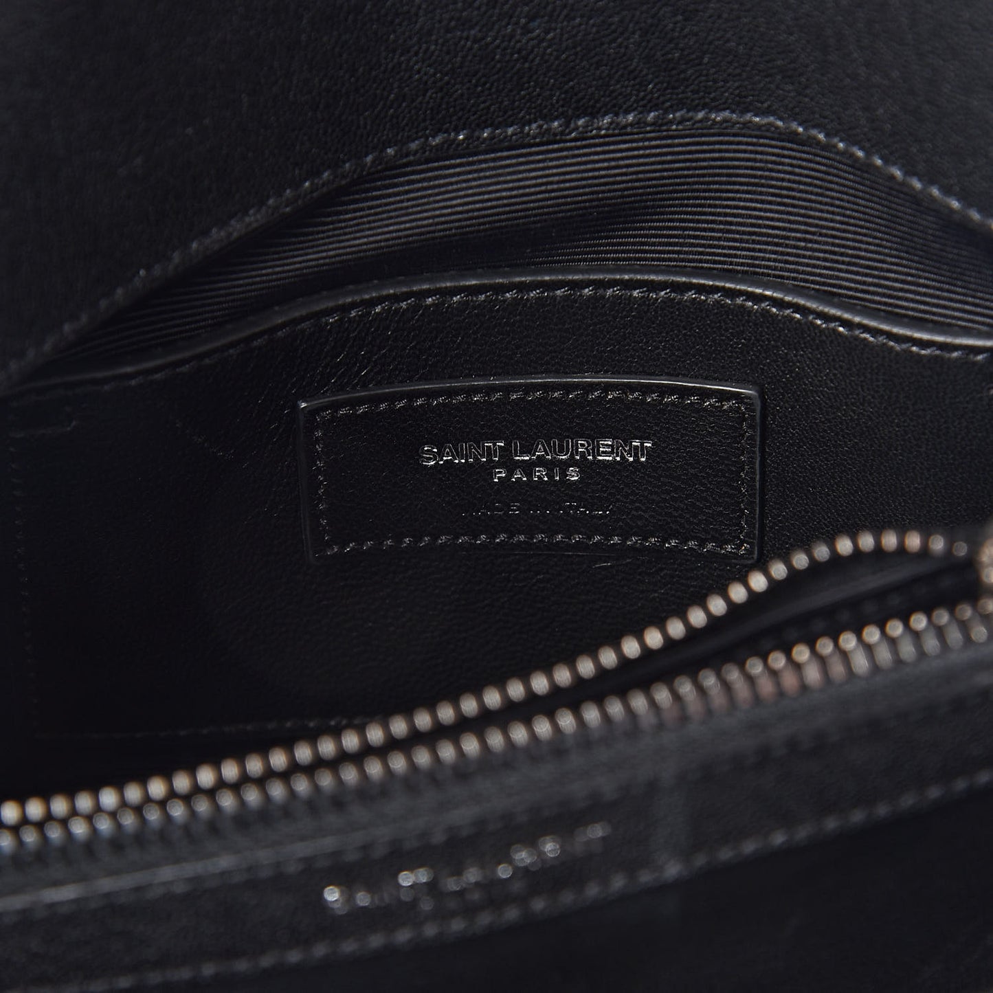 Sheepskin Matelasse Chevron Monogram Medium College Bag Black