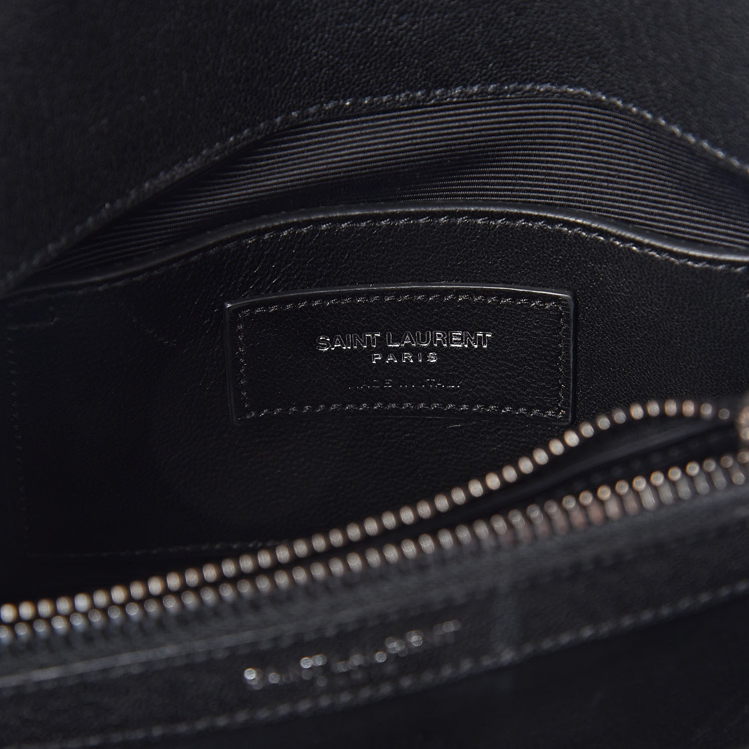 Saint Laurent Sheepskin Matelasse Chevron Monogram Medium College Bag Black 6 of 9