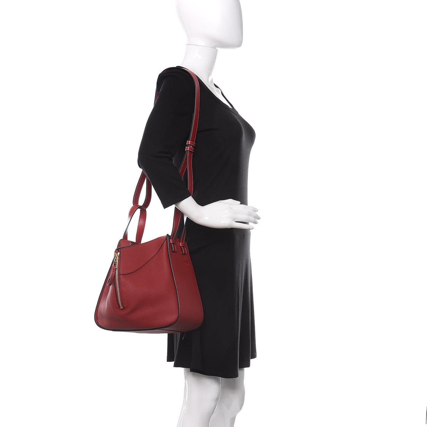 Calfskin Small Hammock Shoulder Bag Dark Red