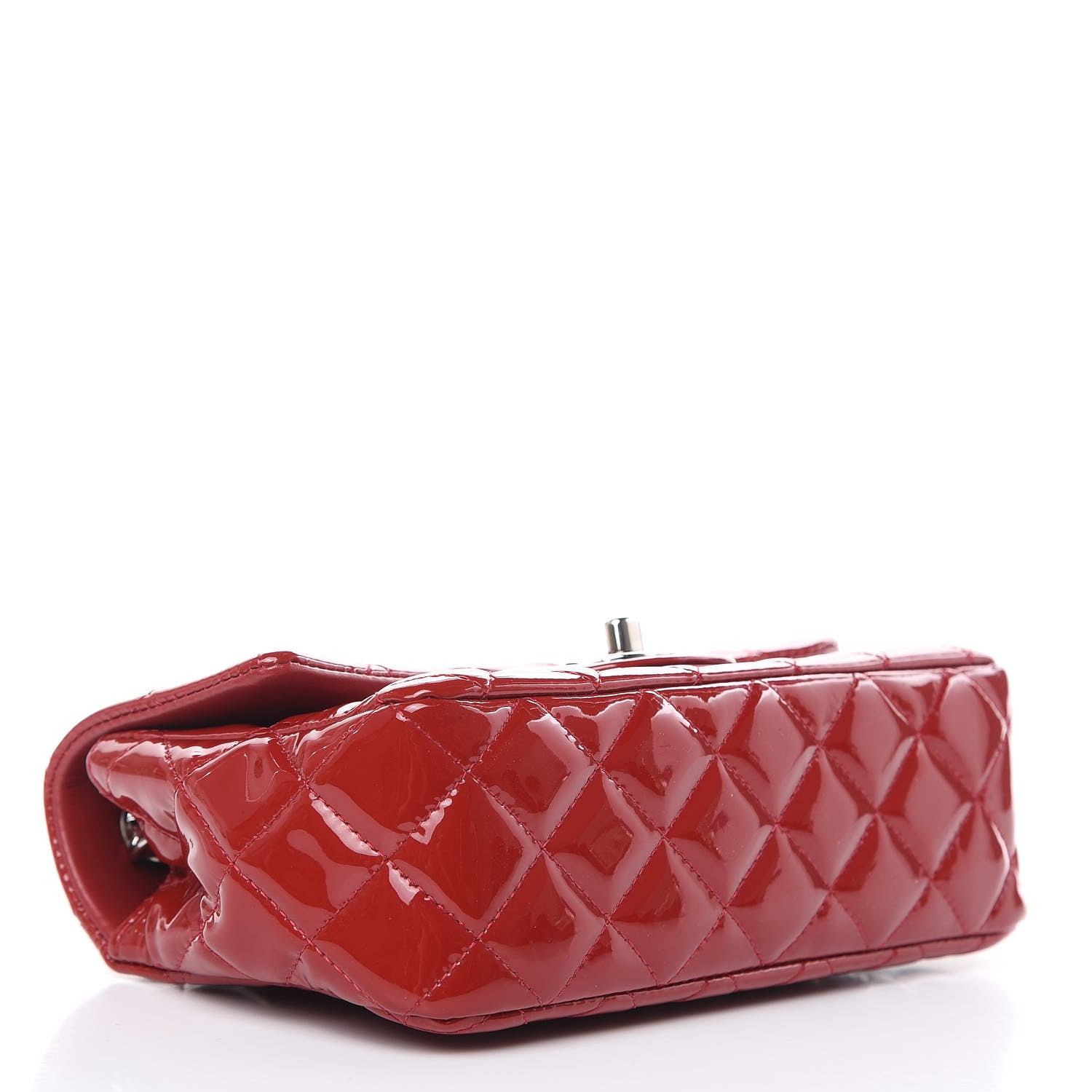 Chanel Patent Calfskin Quilted Mini Rectangular Flap Red 4 of 15