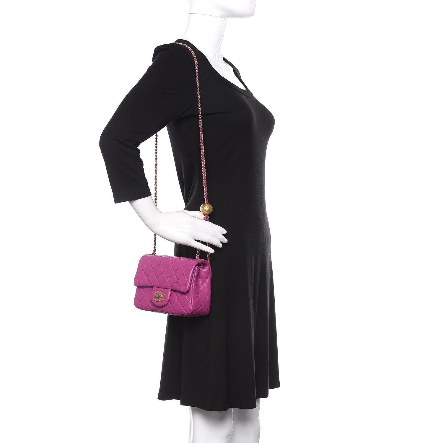 Chanel Lambskin Quilted Mini Pearl Crush Flap Violet 2 of 11