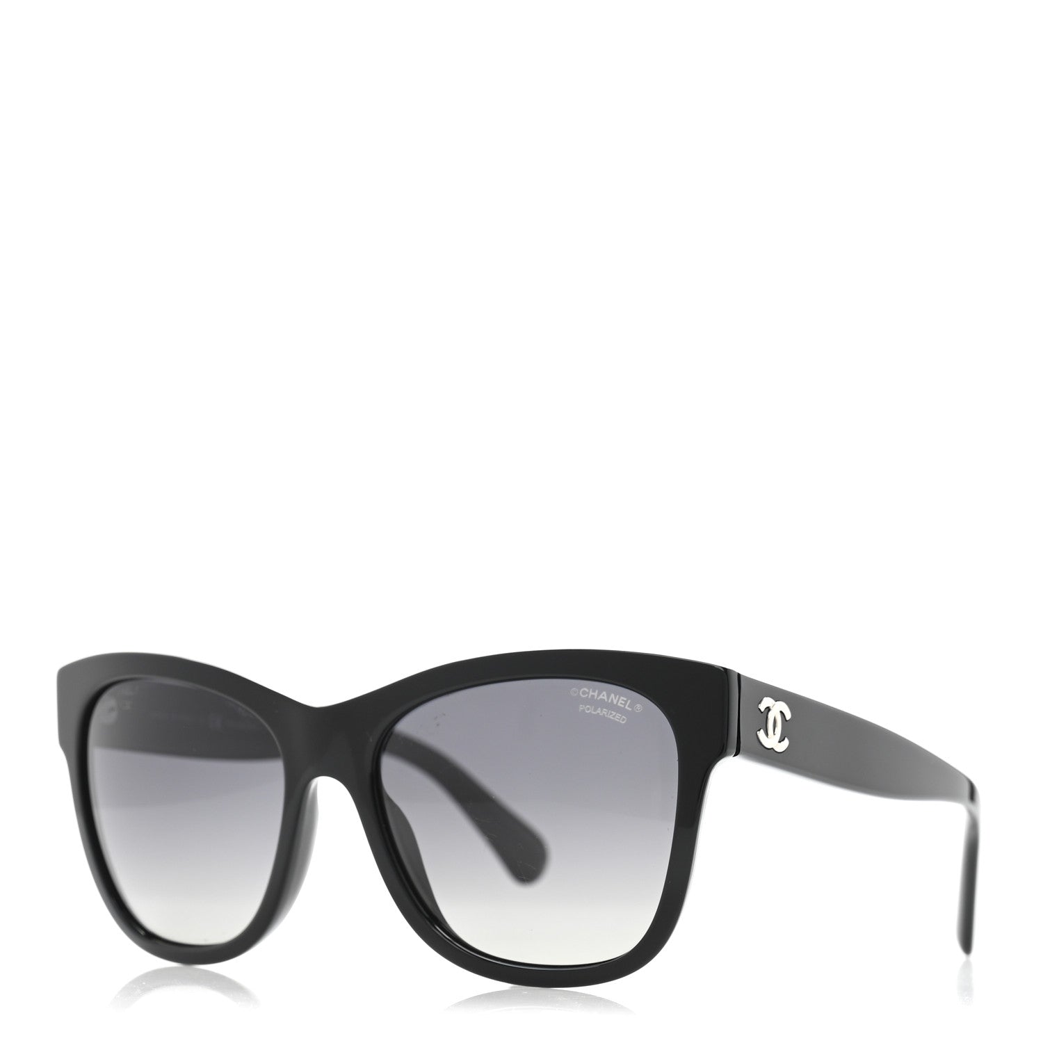 Chanel Acetate Polarized Square CC Sunglasses 5380 Black 1 of 7