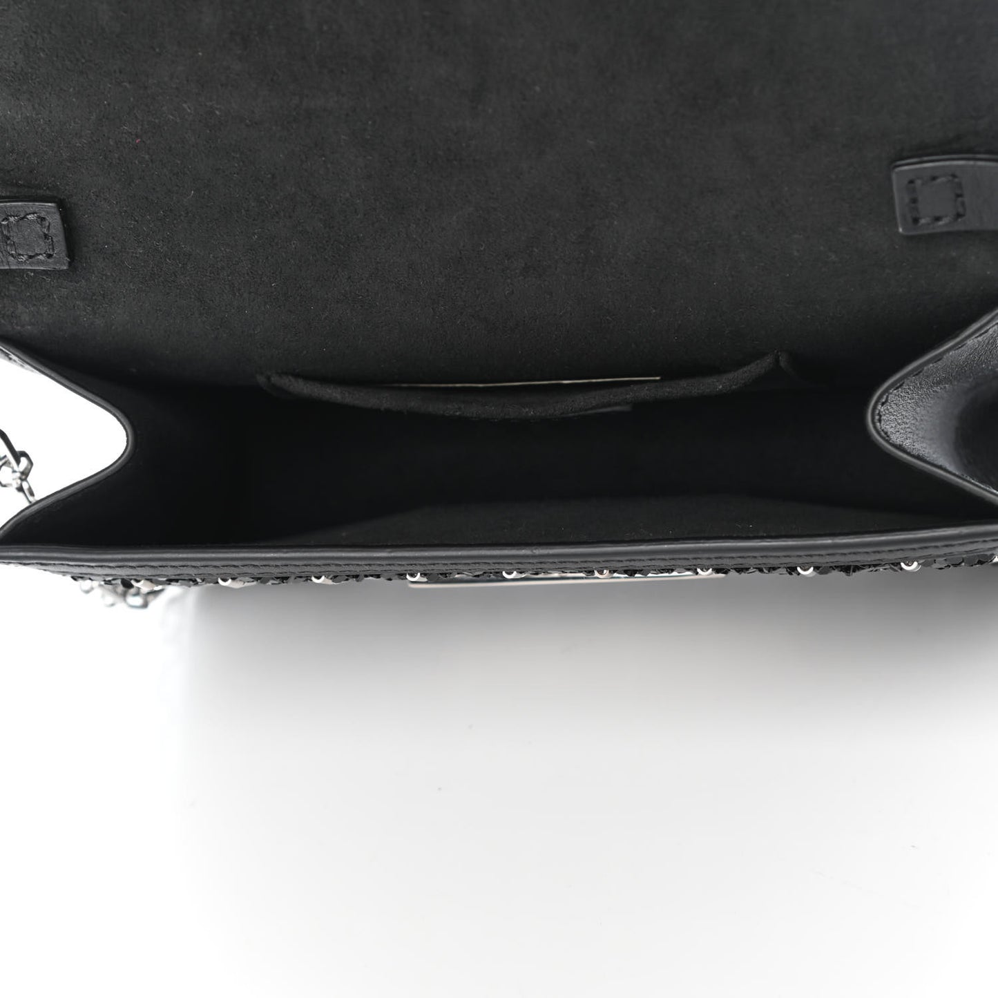 Tweed Sequin Dauphine Minaudiere Black