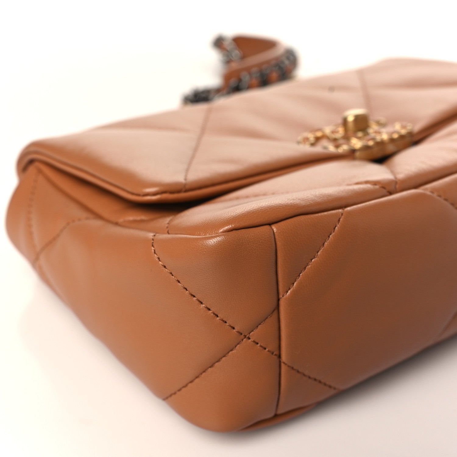 Chanel Lambskin Quilted Medium Chanel 19 Flap Brown 8 of 9