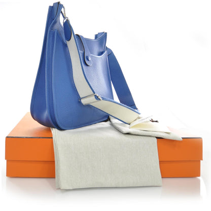 Hermes Clemence Evelyne III GM Mykonos Bleu 3 of 8