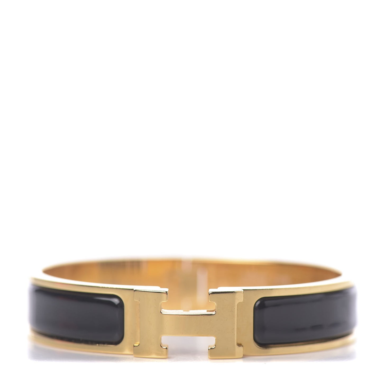 Enamel Narrow Clic Clac H Bracelet PM Black