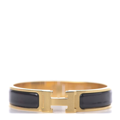 Hermes Enamel Narrow Clic Clac H Bracelet PM Black 1 of 5