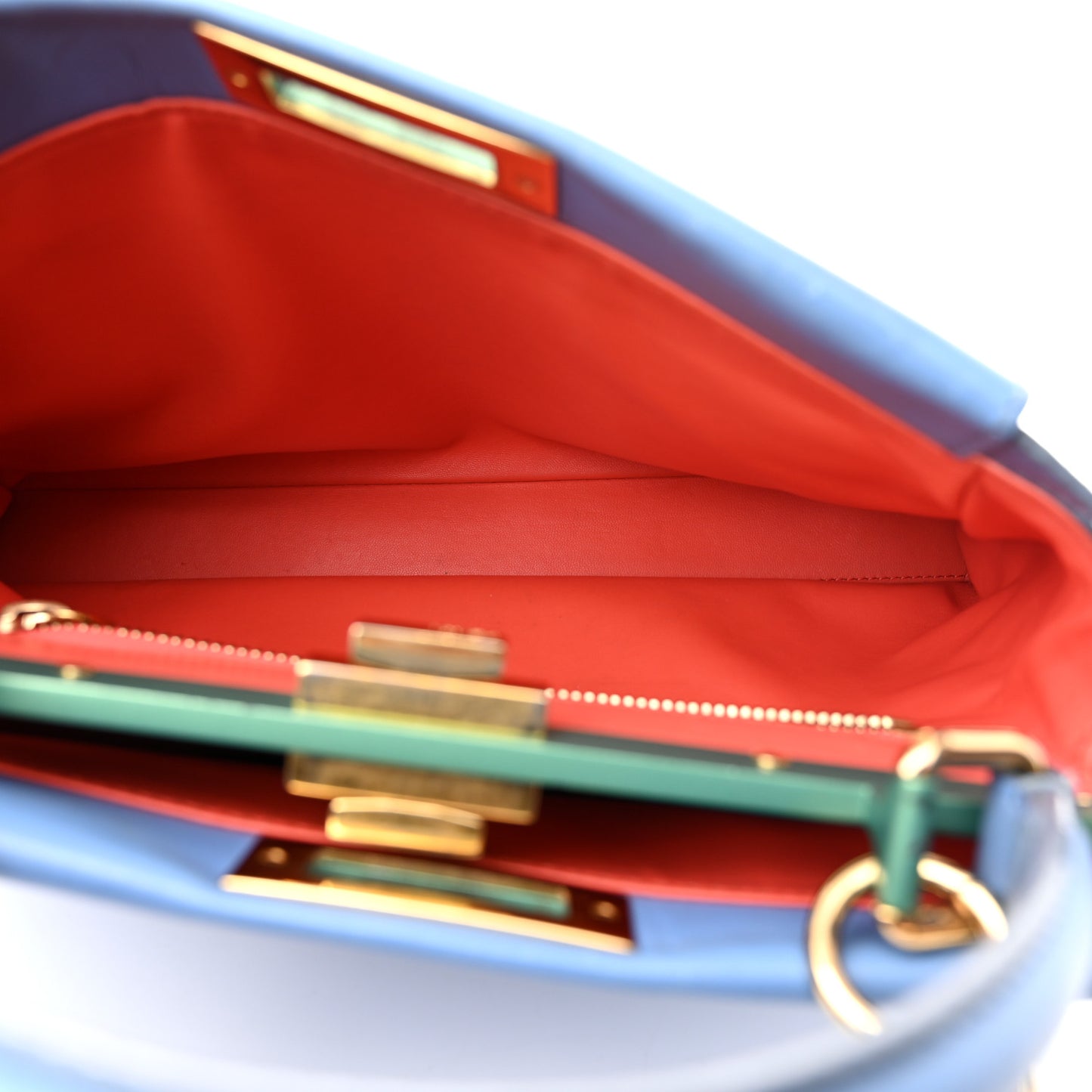 Vitello Morgan Shiny Nappa Medium Peekaboo Iconic Satchel Maldives Papavero