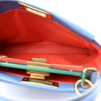 Fendi Vitello Morgan Shiny Nappa Medium Peekaboo Iconic Satchel Maldives Papavero 6 of 15