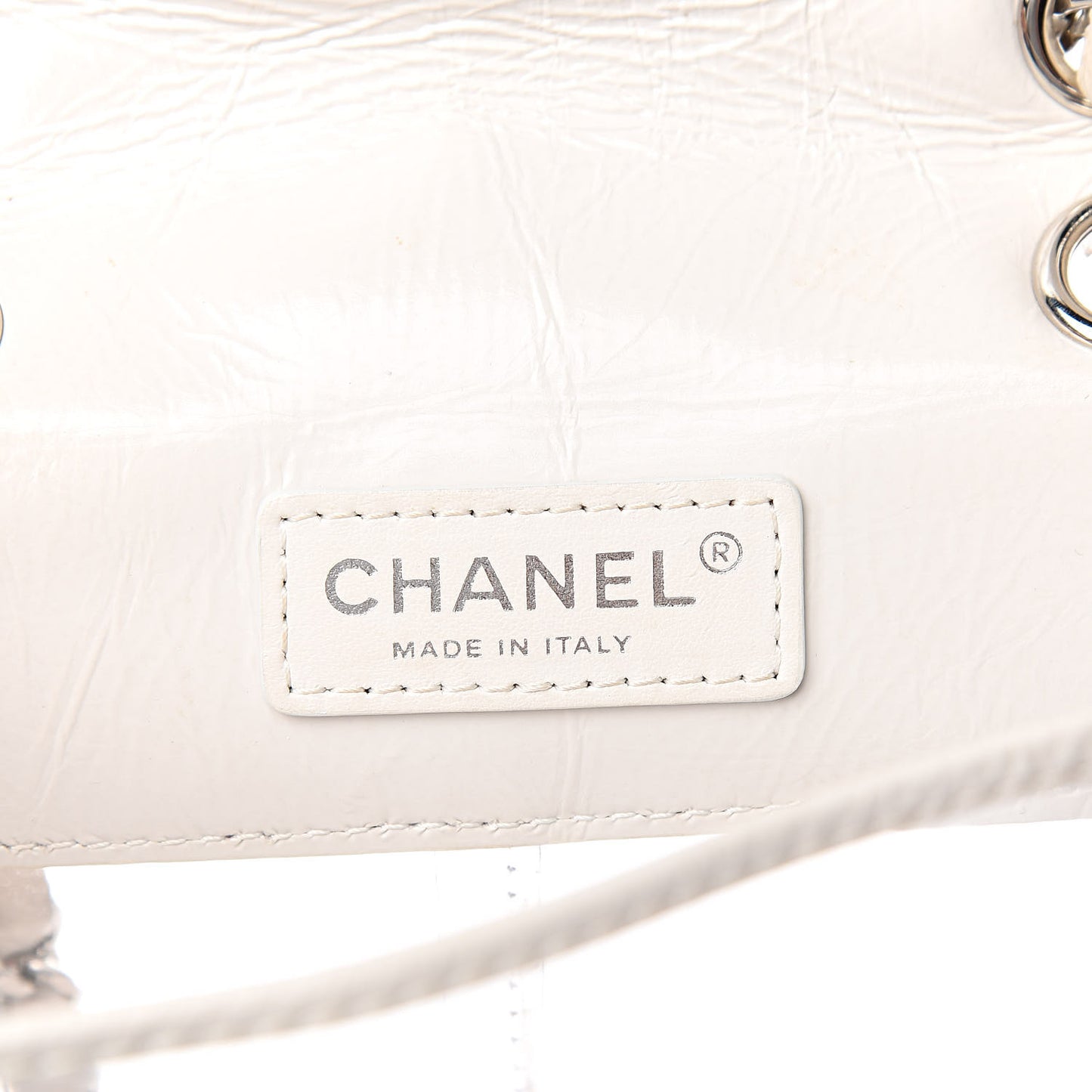 Crumpled Calfskin PVC Quilted Backpack White