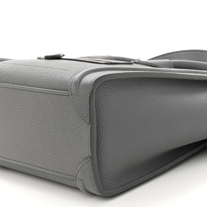 Celine Drummed Calfskin Nano Luggage Kohl 10 of 10