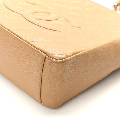 Chanel Caviar Quilted Petit Shopping Tote PST Dark Beige 12 of 16