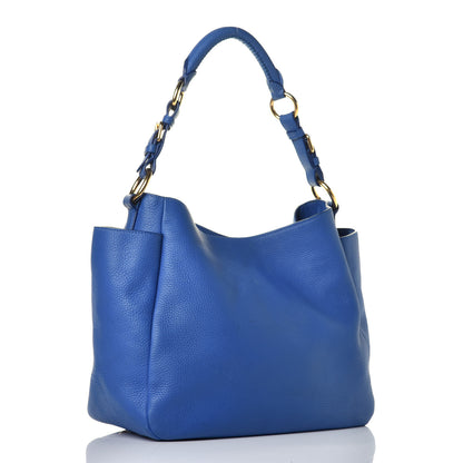Prada Vitello Daino Side Pocket Hobo Azzurro 3 of 8