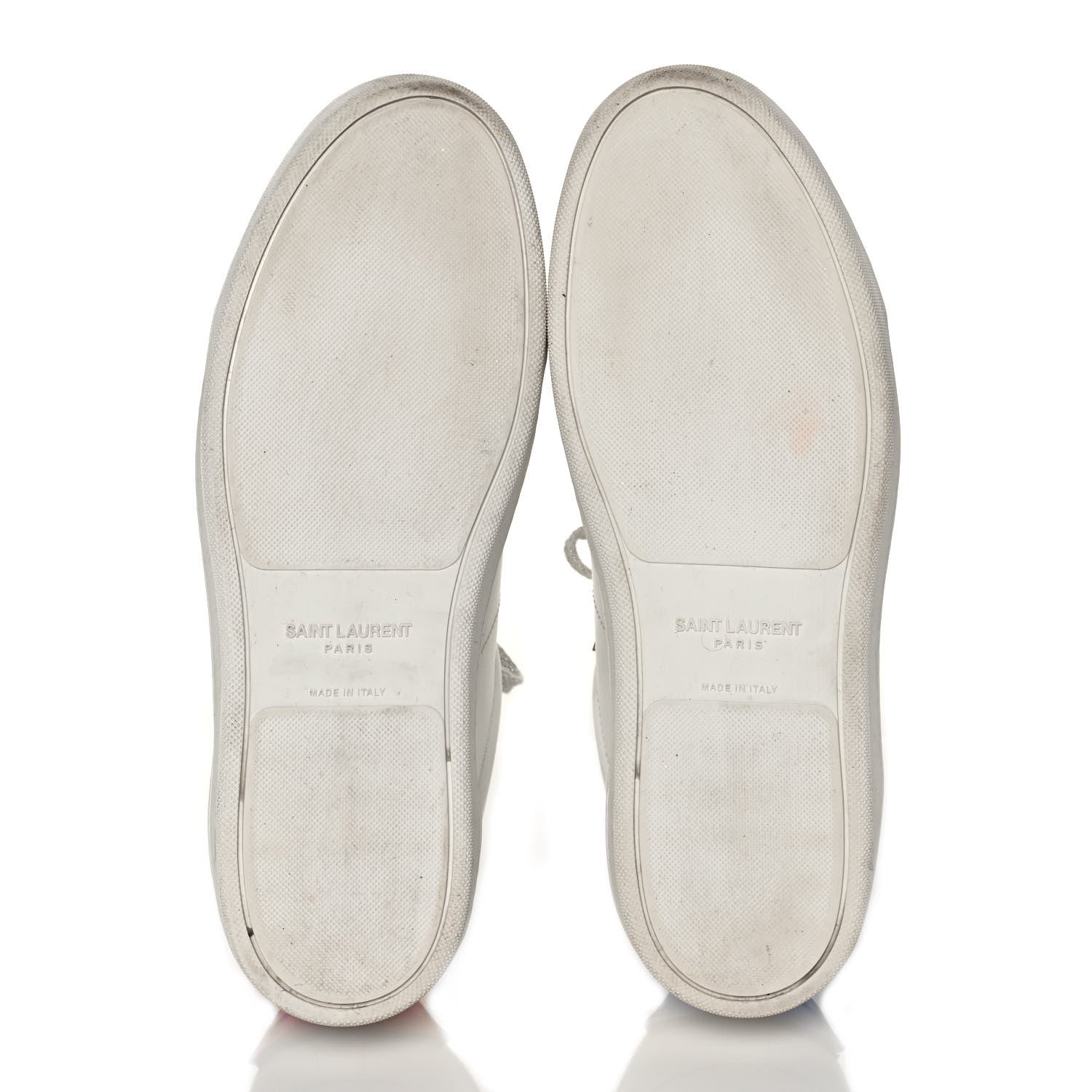 Saint Laurent Calfskin Metallic Ayers Signature Court Lips Sneakers 41 Optic White 6 of 12