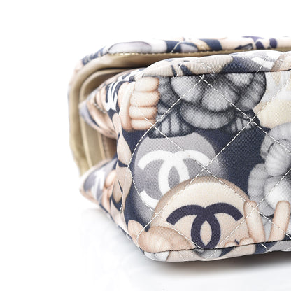 Chanel Nylon Quilted Medium Cat Emoticon Double Flap Navy Gold 9 of 12