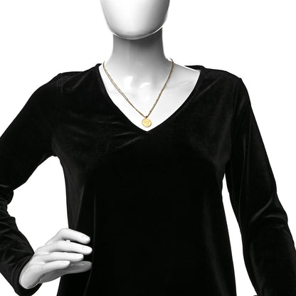 Christian Dior Metal Pendant Necklace Aged Gold 2 of 5