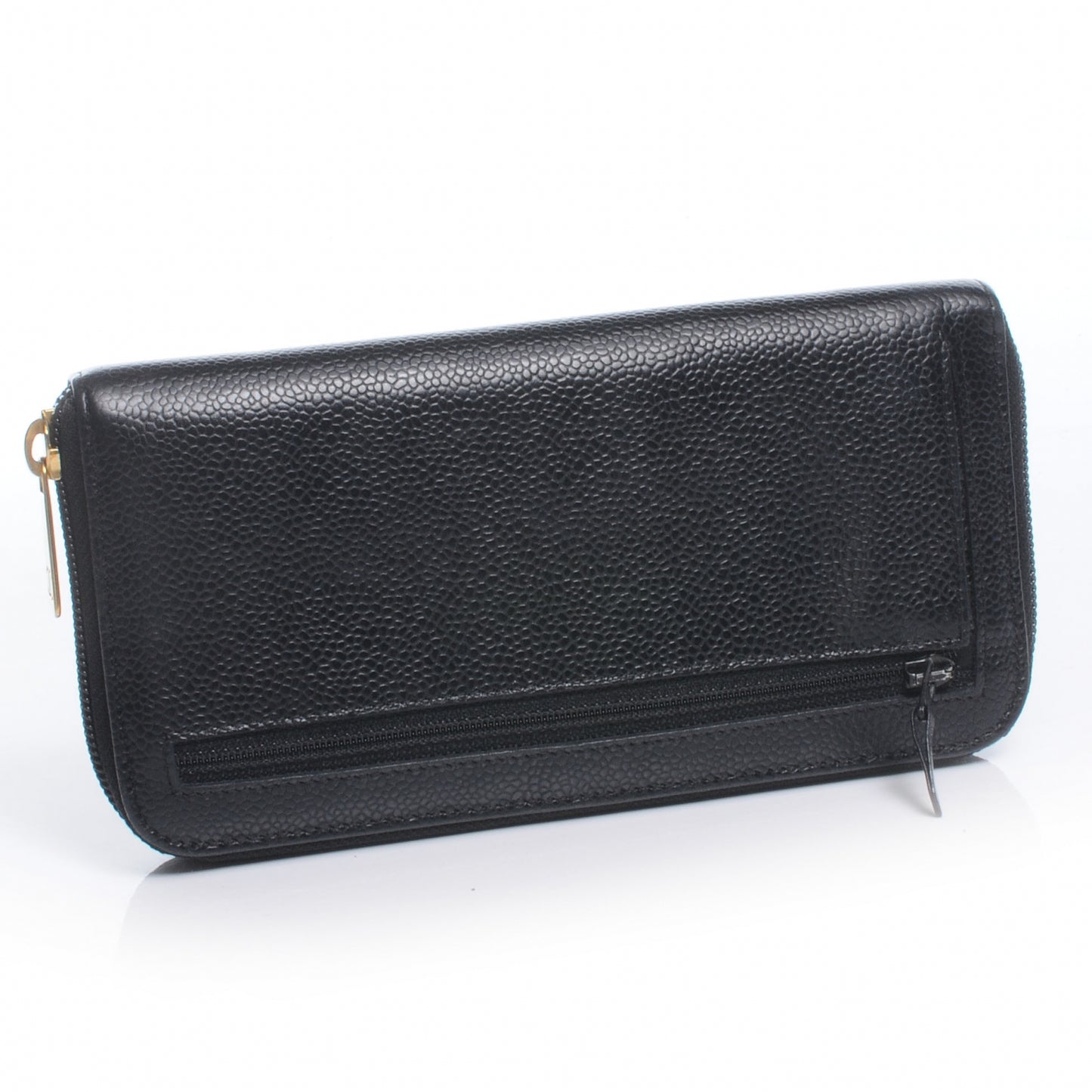 Caviar Zip Around Wallet Black