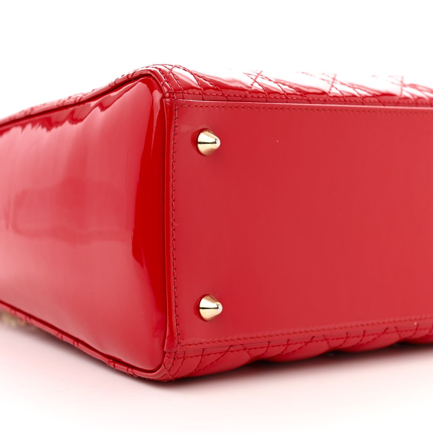 Christian Dior Patent Cannage Medium Lady Dior Red 8 of 11