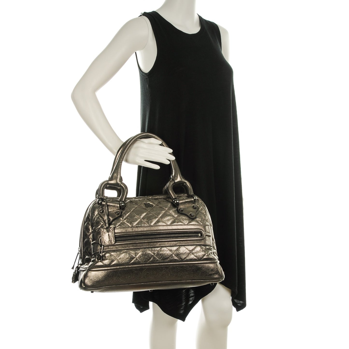 Metallic Quilted Westbury Tote Pewter