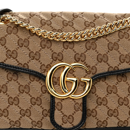 Gucci Monogram Matelasse Diagonal Small GG Marmont Shoulder Bag Beige Black 8 of 10