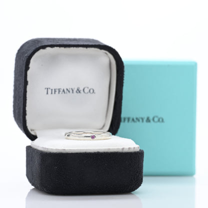 Tiffany Sterling Silver Pink Sapphire Elsa Peretti Band Ring 58 8.5 5 of 5