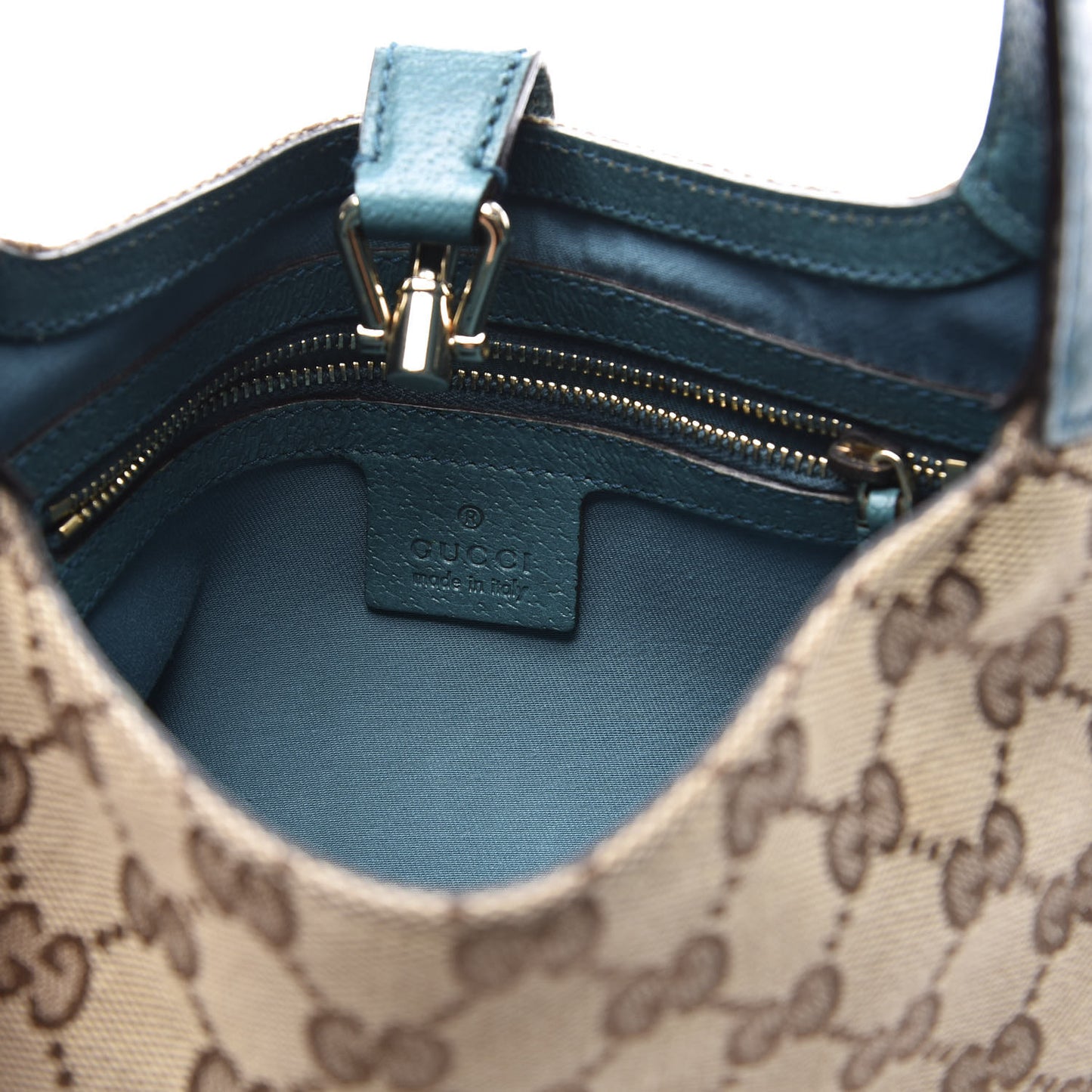 Monogram Web Small Piston Jackie O Hobo Turquoise