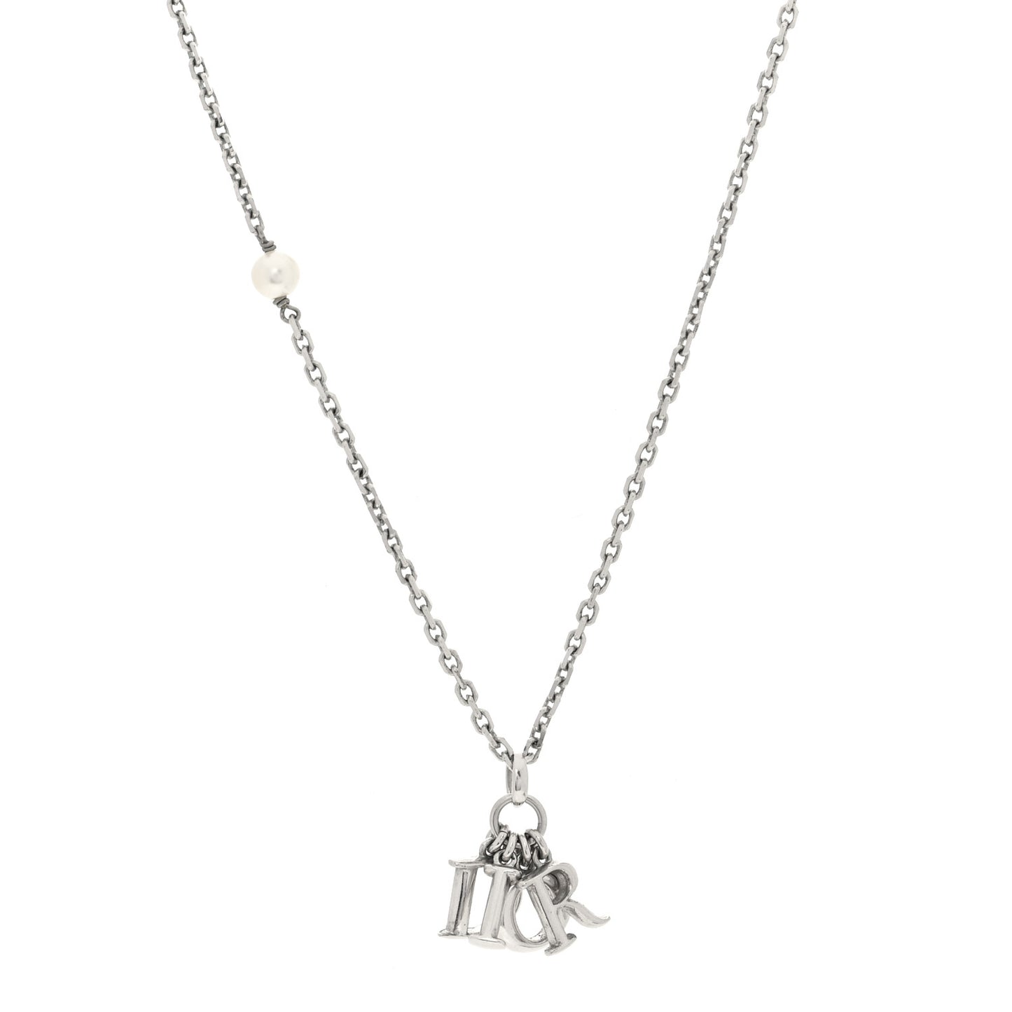 Pearl Logo Necklace Silver