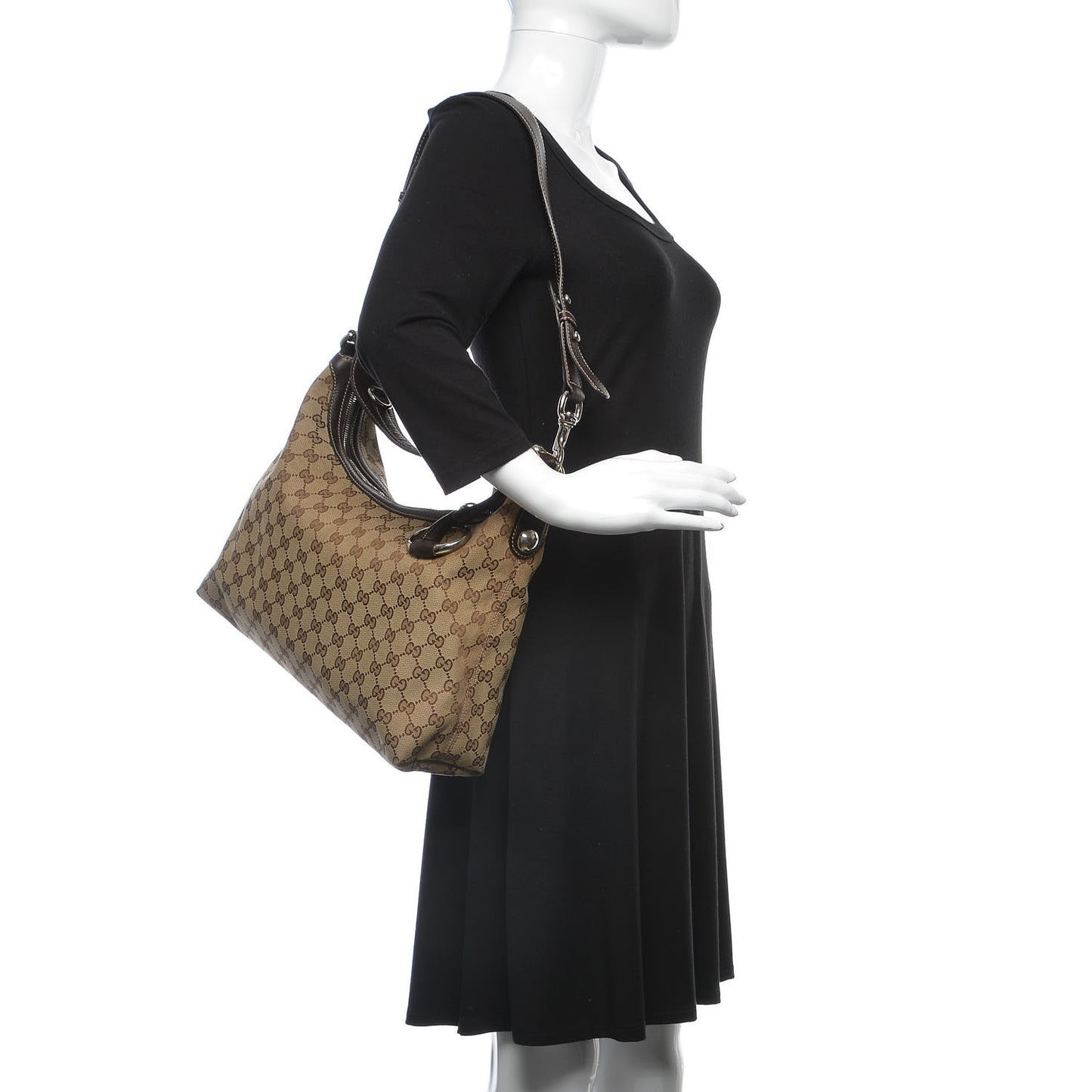 Monogram Medium Icon Bit Hobo Dark Brown