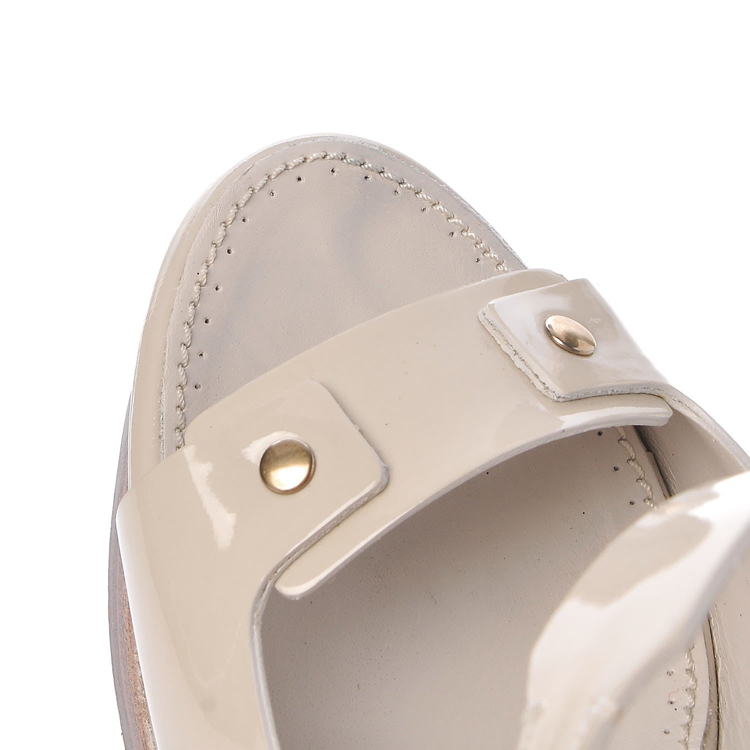 Saint Laurent Patent Tribute Stud Platform Sandals 36.5 White 13 of 14