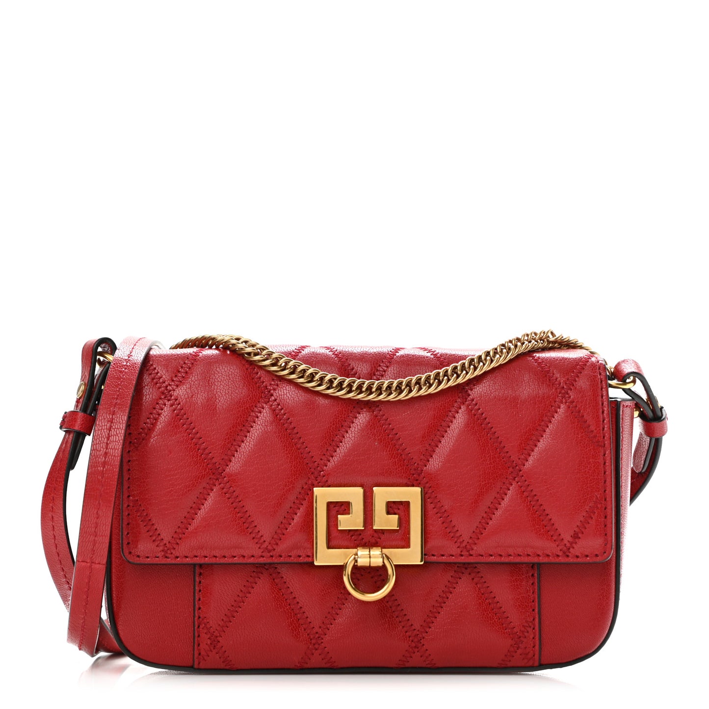Goatskin Quilted GV3 Mini Pocket Convertible Bag Vermillon