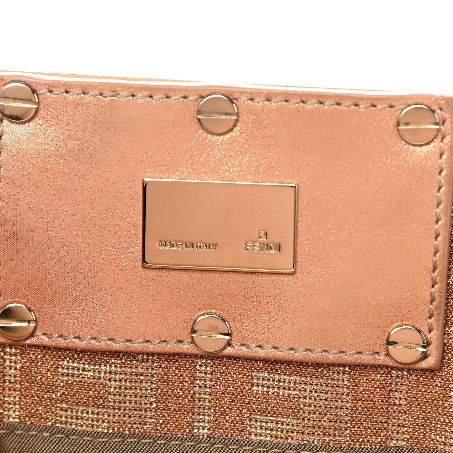 Fendi Metallic Lurex Zucca Mia Tote Arancio 6 of 10