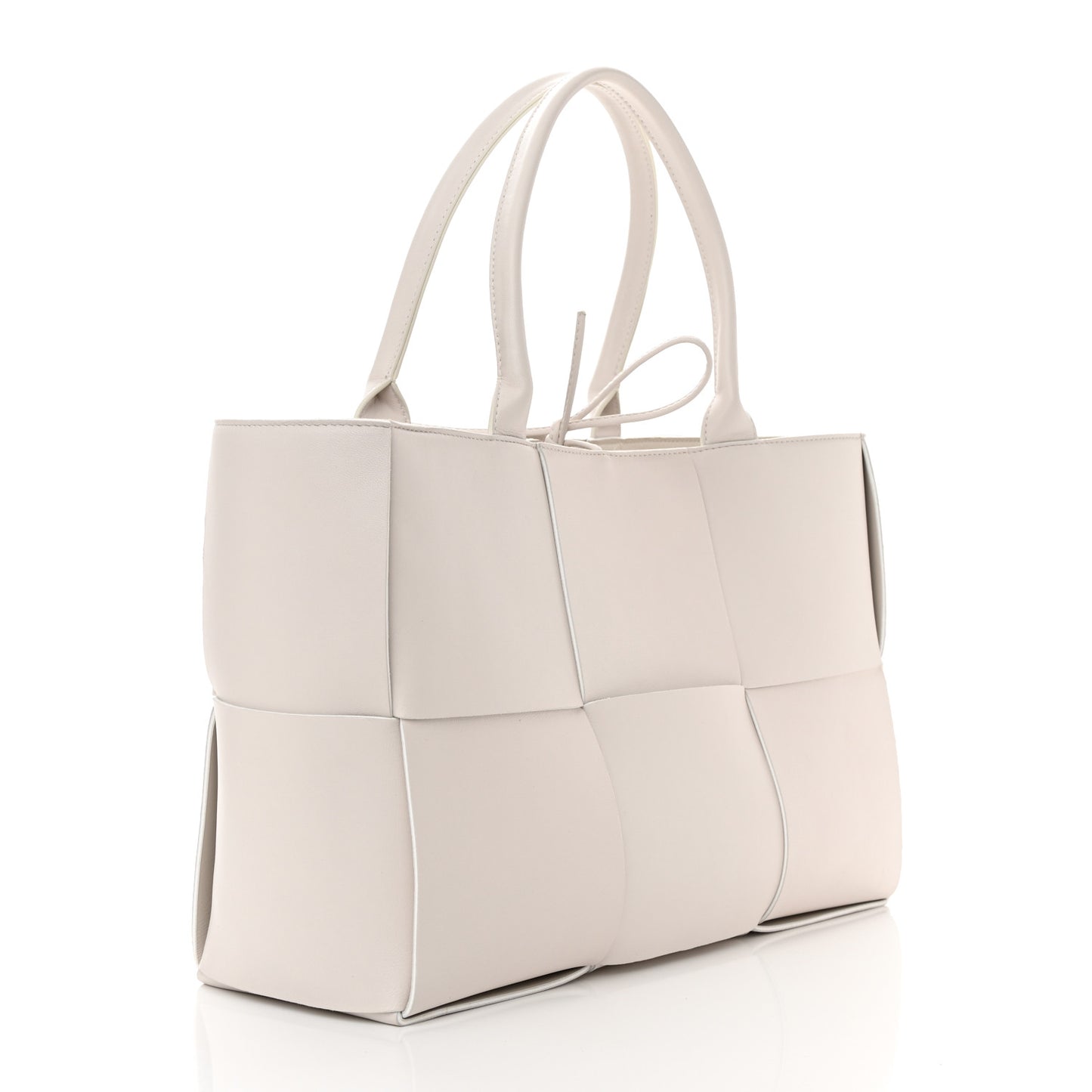 Nappa Maxi Intrecciato Medium Arco Tote White