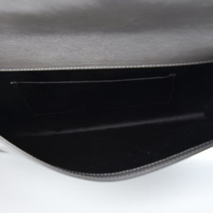 Saint Laurent Textured Patent Monogram Large Belle de Jour Clutch Grey 5 of 7