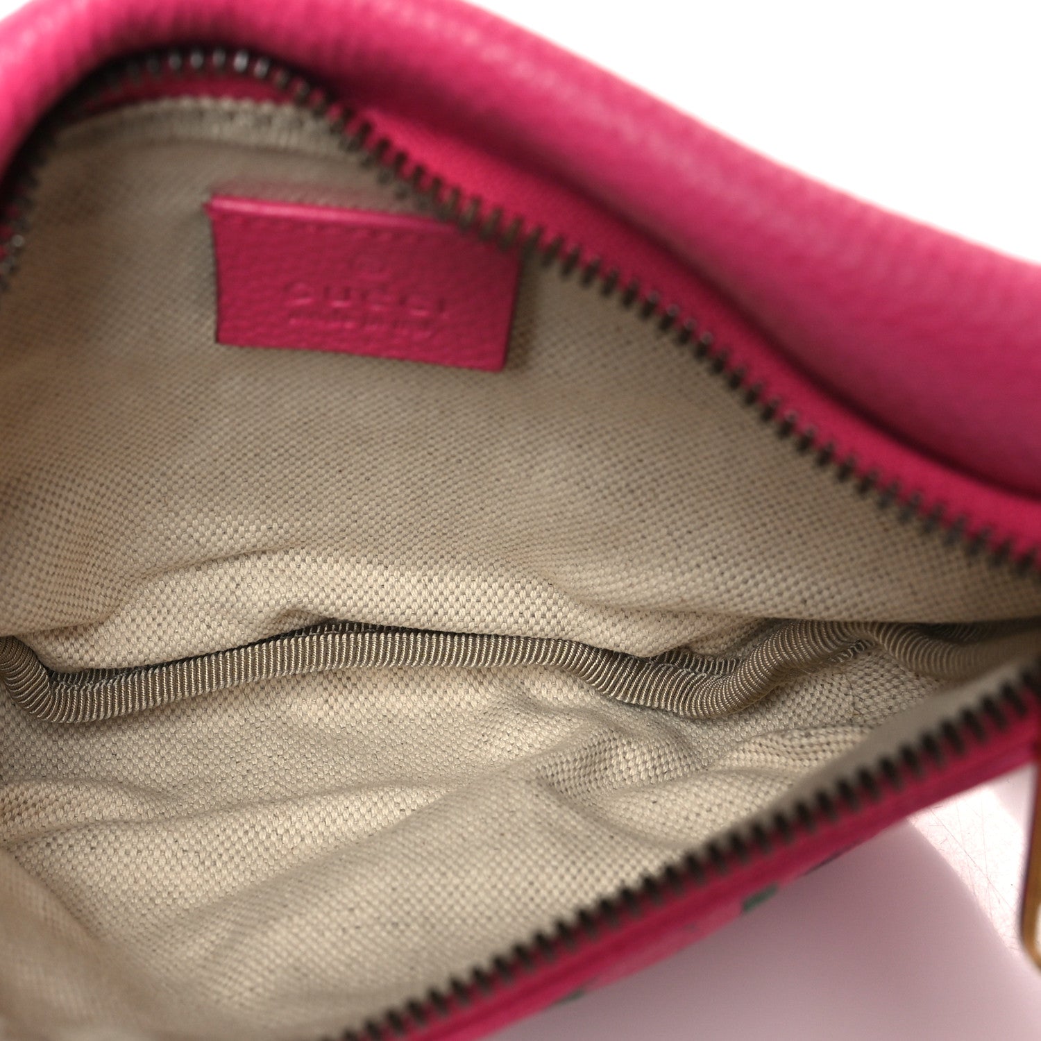 Gucci Grained Calfskin Small Logo Belt Bag Box Pink Green 5 of 10
