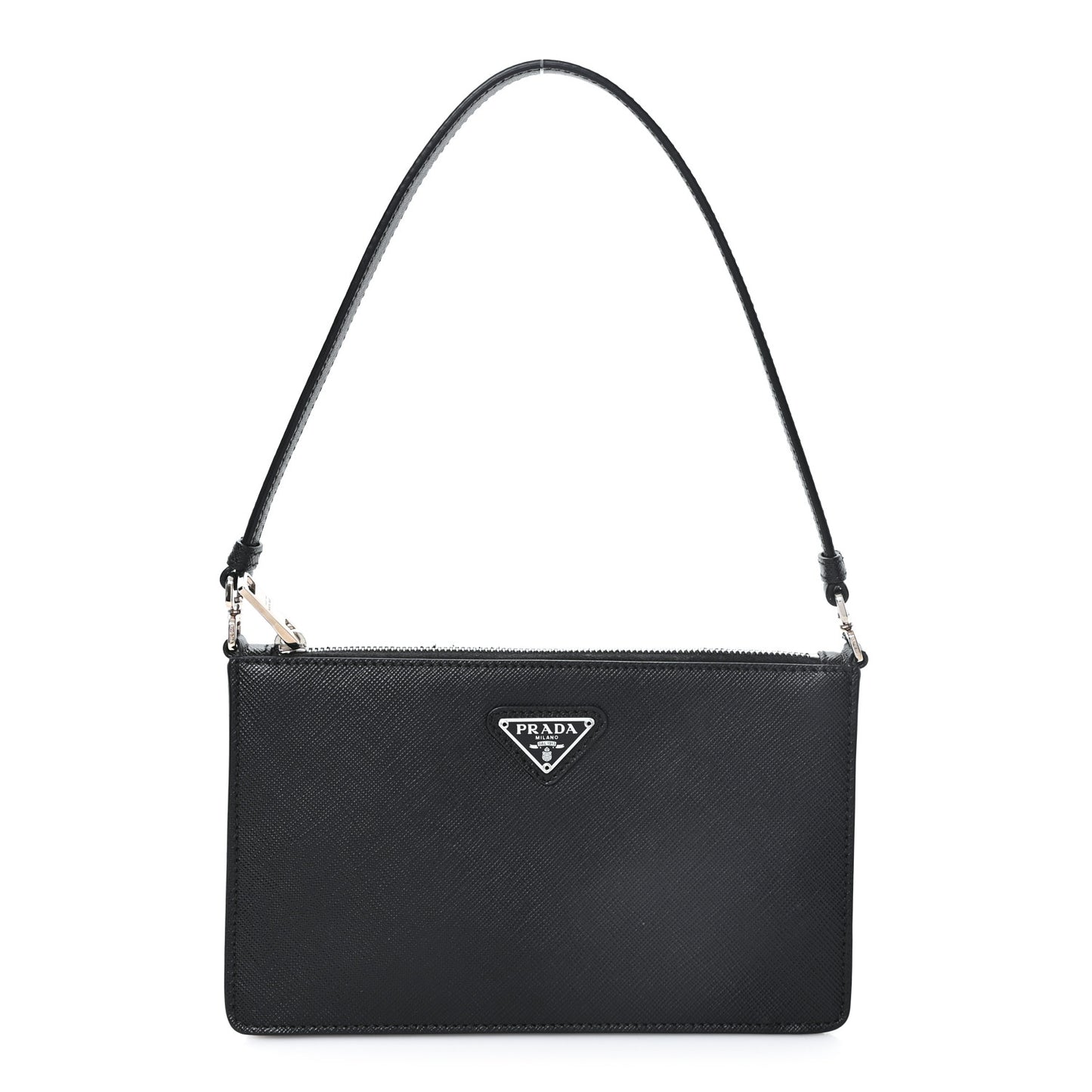 Saffiano Lux Mini Shoulder Bag Black