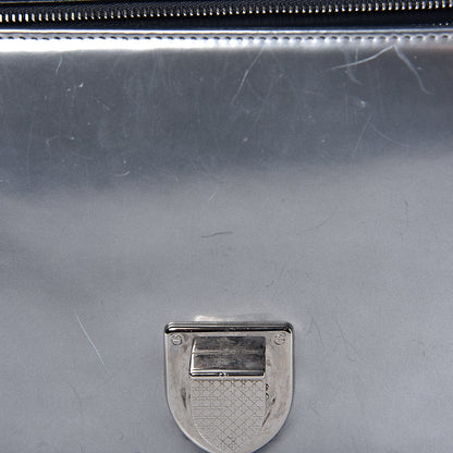 Christian Dior Metallic Patent Micro-Cannage Medium Diorama Flap Bag Silver 13 of 15