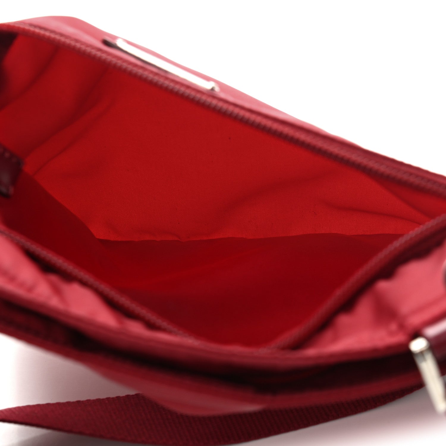 Prada Nylon Flat Messenger Bag Cherry 5 of 13