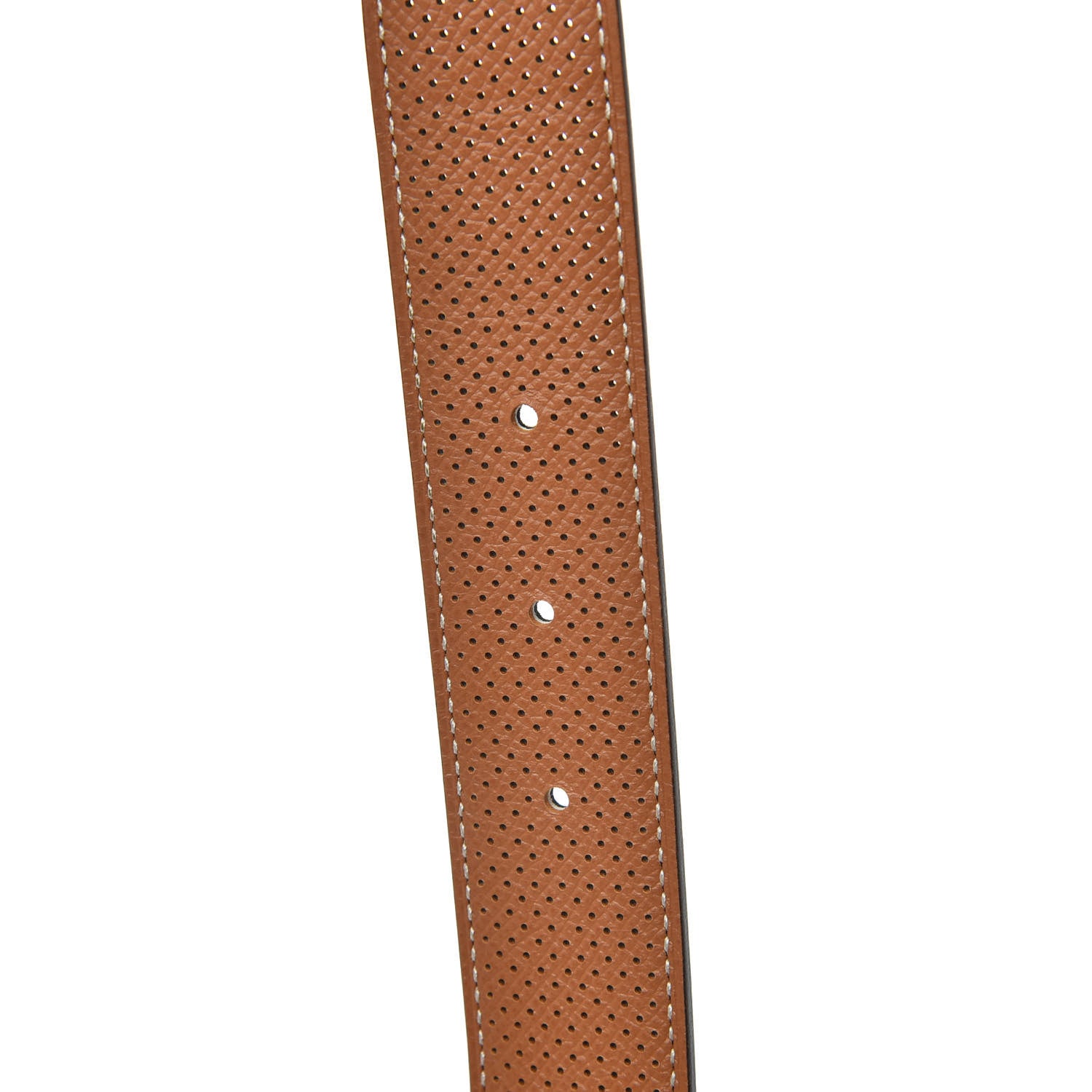 Hermes Epsom Perforated 32mm Belt Strap 80 Black Gold 4 of 4