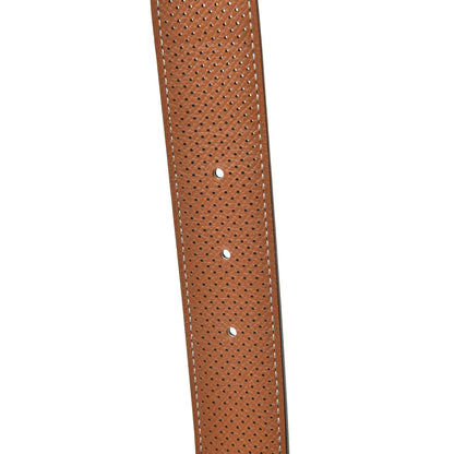 Hermes Epsom Perforated 32mm Belt Strap 80 Black Gold 4 of 4