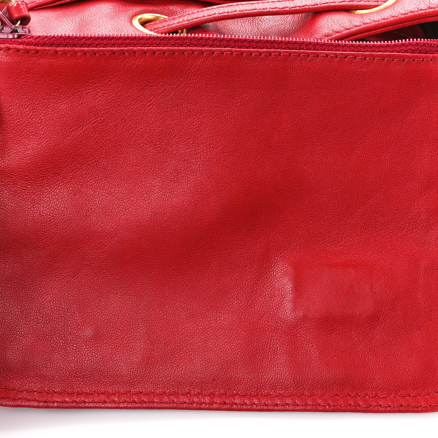 Chanel Lambskin CC Drawstring Bucket Bag Red 13 of 16